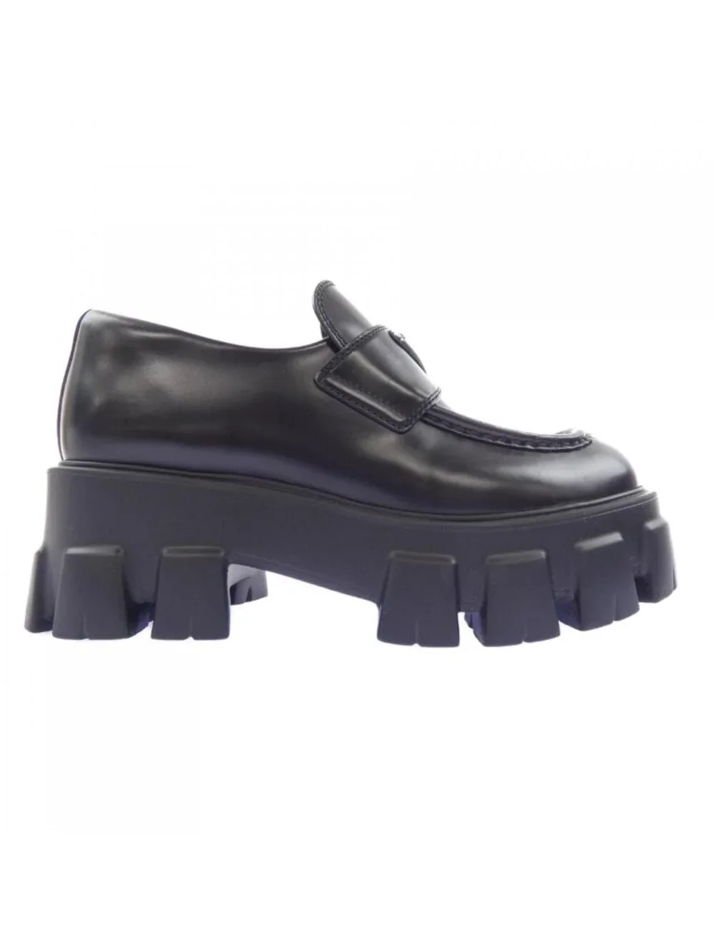 Prada Monolith Loafers Triangle Logo Shoes